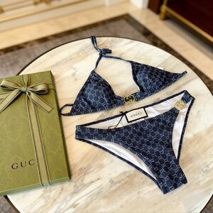 Gucci GG Print Triangle Bikini Set